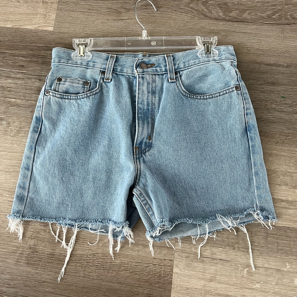 George high rise rigid denim cut off shorts 29